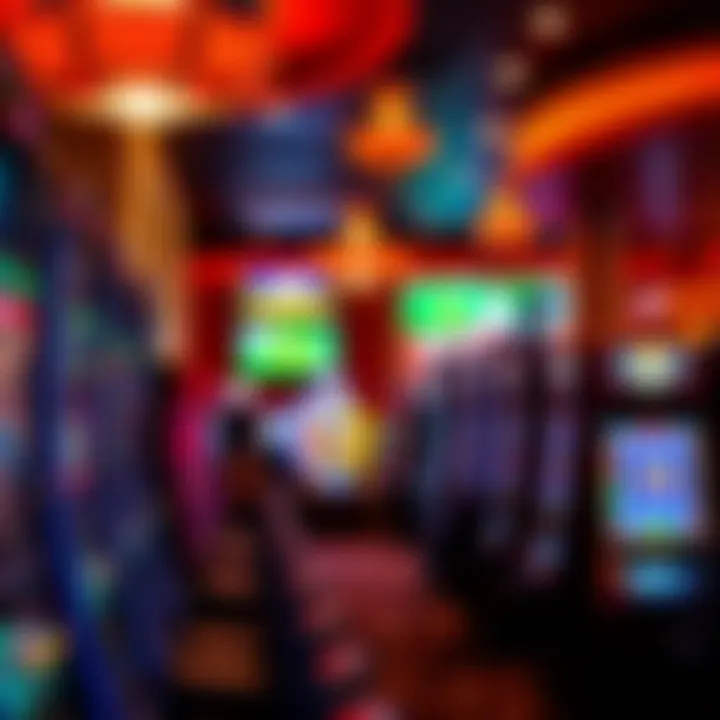 Energetic Gaming Atmosphere A vibrant gaming floor filled with exciting slot machines
