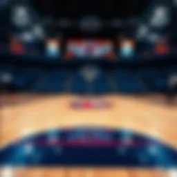 A captivating basketball court during March Madness