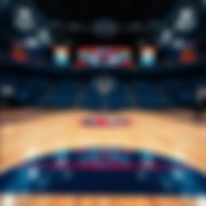 A captivating basketball court during March Madness