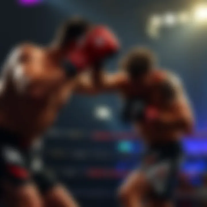 Intense Action in UFC Fights Dynamic UFC fight scene showcasing intense action