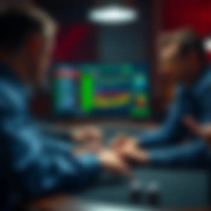 A focused view of a betting strategy session with data presentation