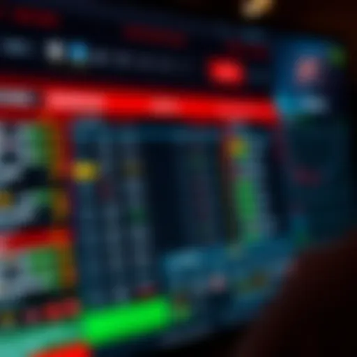 A detailed layout of a sportsbook interface showcasing betting options