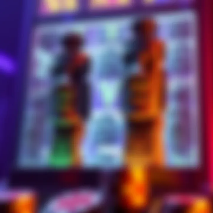 An illustration depicting the iconic Moai statues integrated into the slot machine design