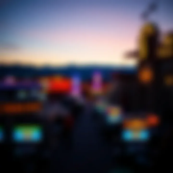 Panoramic view of a Black Hills casino at dusk