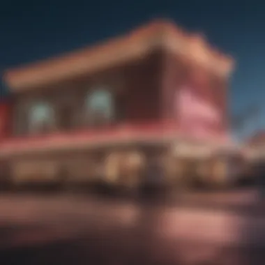 Exterior of a popular casino with bright neon lights