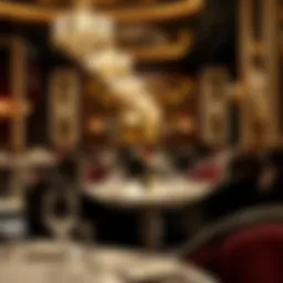 Elegant dining setup in a Paris casino restaurant