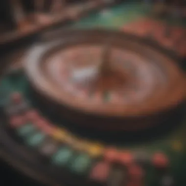 A vibrant roulette table filled with chips