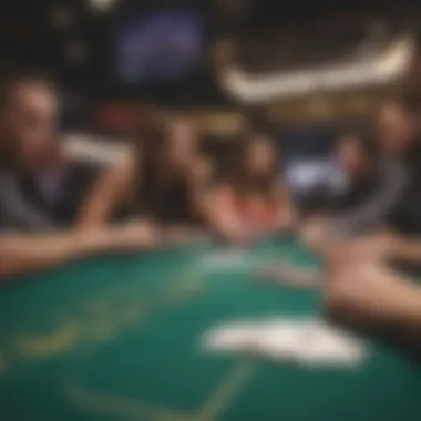 A close-up of a poker table during an engaging game session