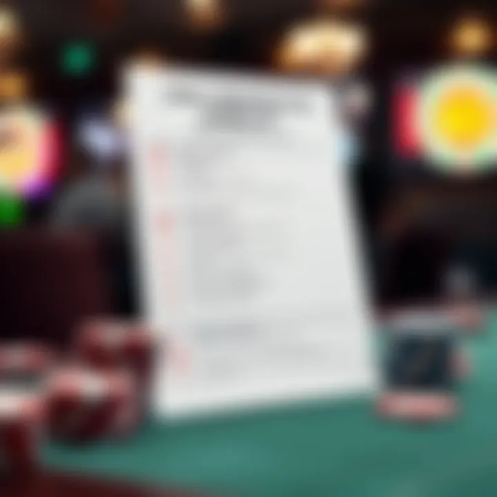 Legal Considerations Checklist for Gamblers Illustration of a checklist highlighting important legal considerations for gamblers