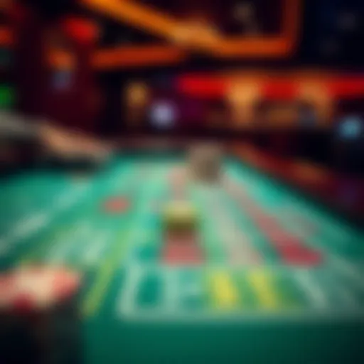 A digital representation of a craps table showcasing various betting options