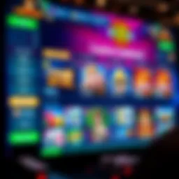A vibrant online casino interface showcasing various game options