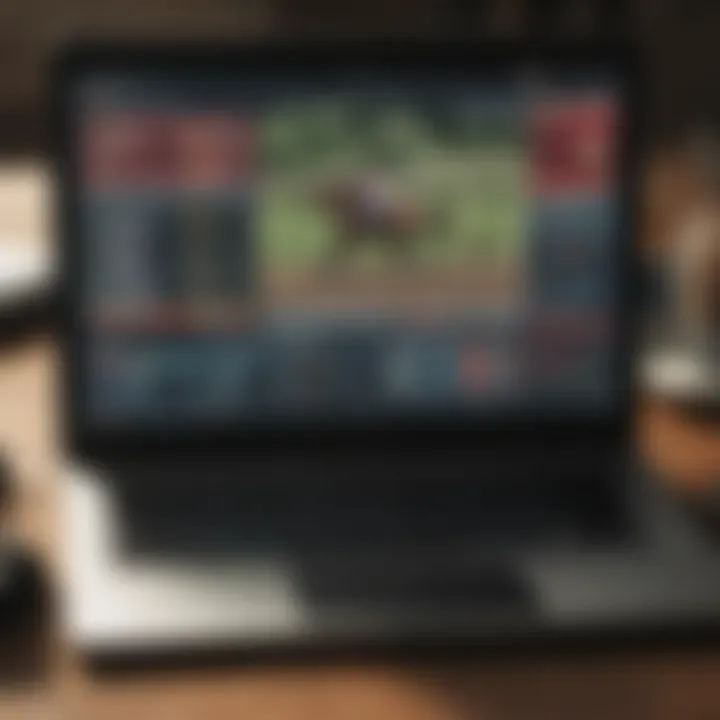 A laptop displaying analytical tools for horse racing betting