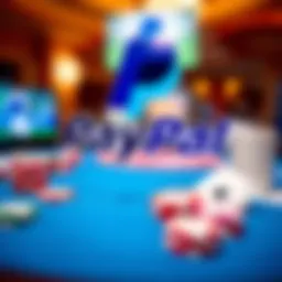 PayPal logo with gambling symbols