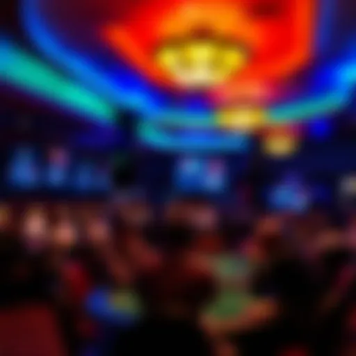 Vibrant Poker Room Atmosphere Interior of a vibrant poker room in Tampa showcasing players at tables