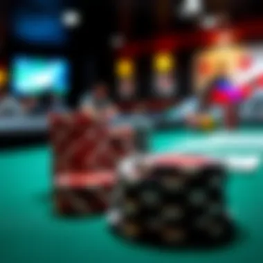 Close-up of poker chips and cards ready for a game