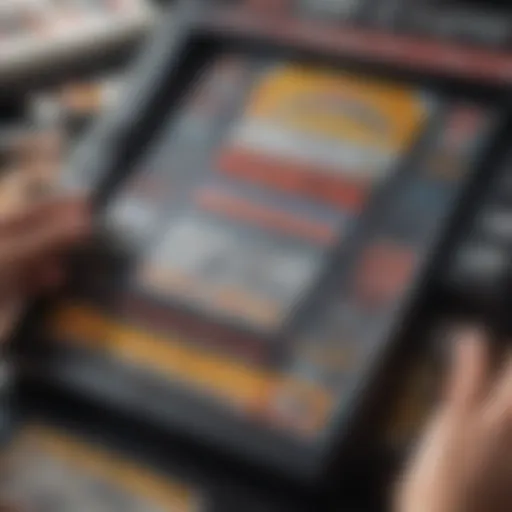 Close-up of a scratch-off lottery ticket scanner in action