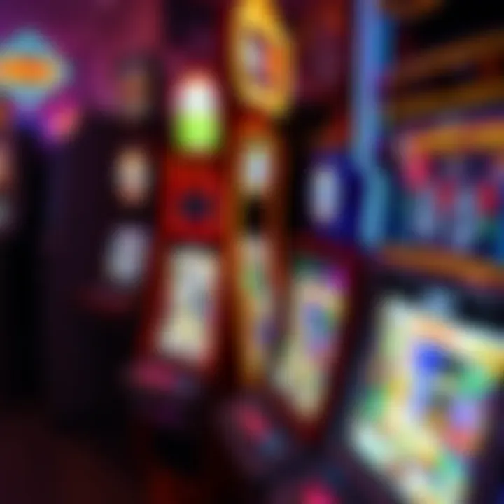 Colorful slot machine display showcasing diverse themes