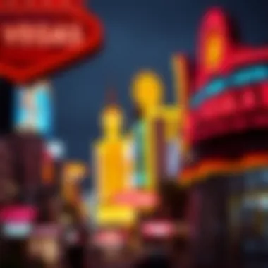 The vibrant neon lights of Las Vegas casinos at night