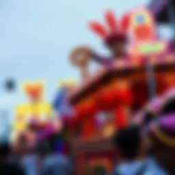 Vibrant carnival parade showcasing floats and revelers