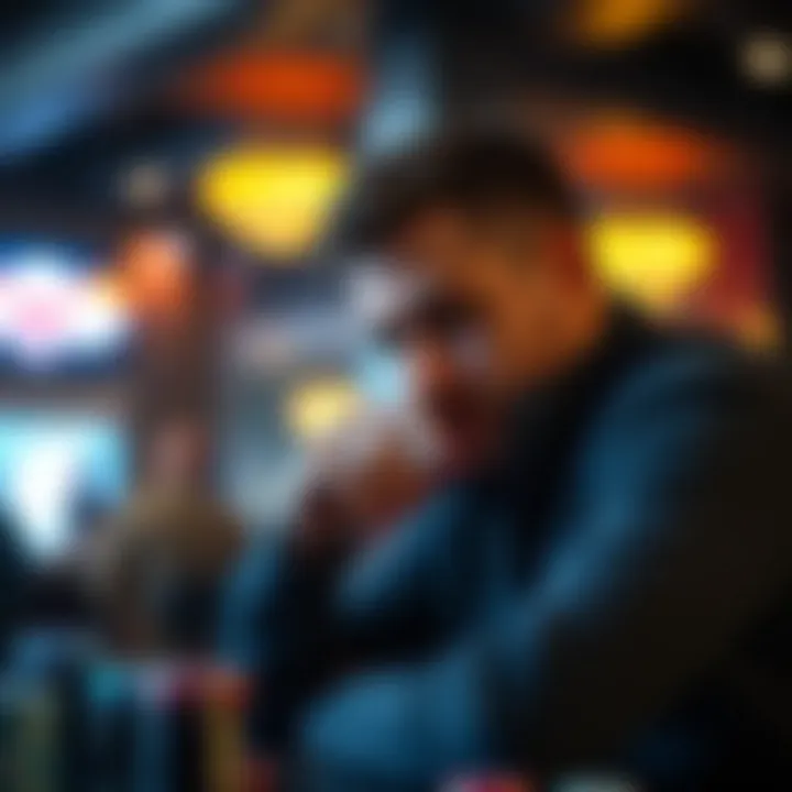 Contemplating Betting Strategies and Risks Illustration of a person contemplating betting strategies