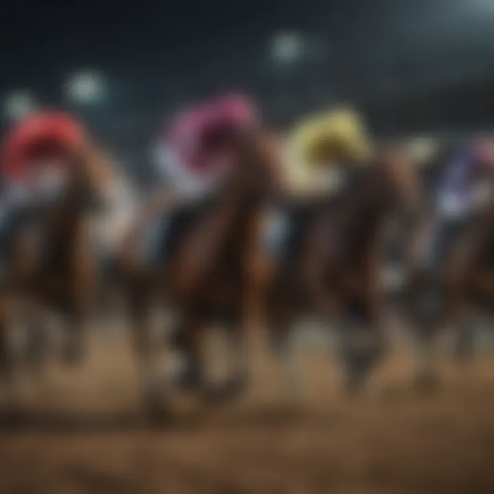 Graphical representation of various types of bets in horse racing