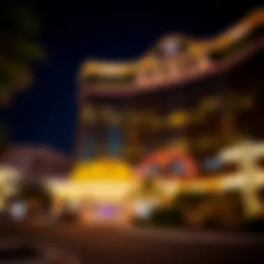 The stunning facade of Aria Resort reflecting the vibrant lights of Las Vegas