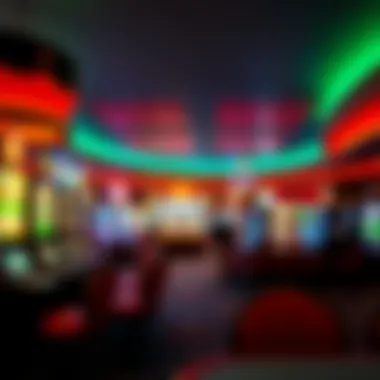 Interior gaming area showcasing various gaming tables