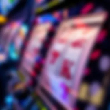 Close-up of a slot machine's spinning reels