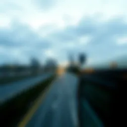 A scenic view of a bus traveling on a highway towards Atlantic City