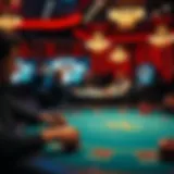 Virtual poker table showcasing a competitive game