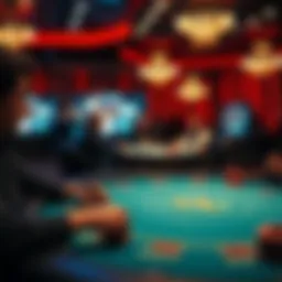 Virtual poker table showcasing a competitive game