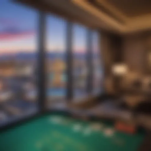 Luxurious hotel suite with a magnificent view of the Las Vegas Strip