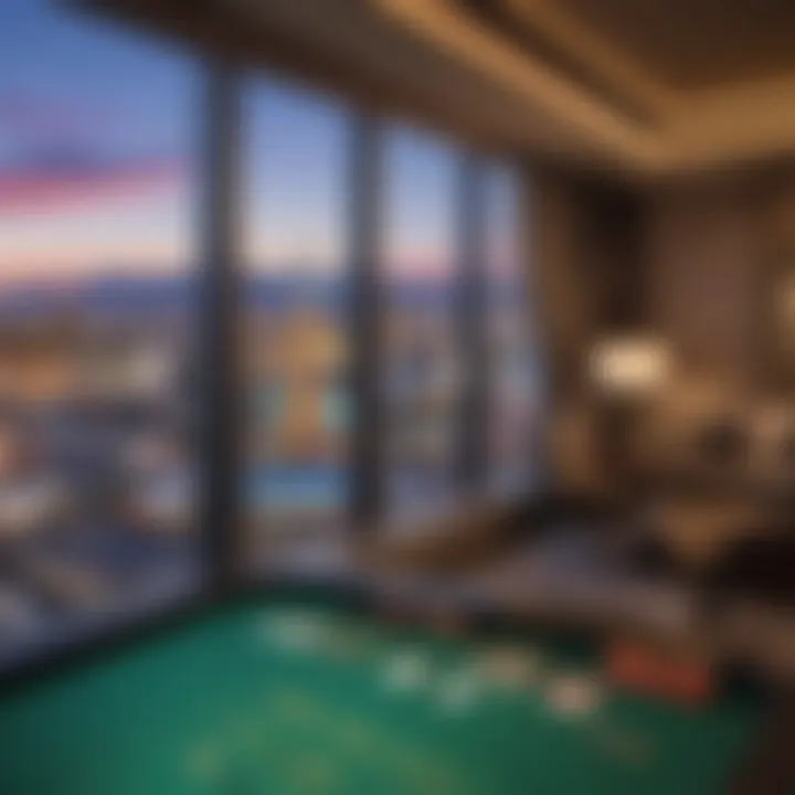 Luxurious hotel suite with a magnificent view of the Las Vegas Strip