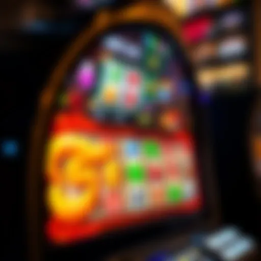A close-up view of a Fortune Charm slot machine showcasing its vibrant symbols and intricate design.