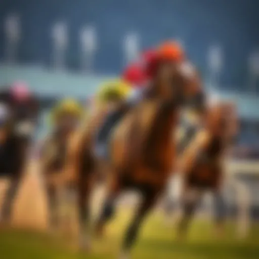 Exciting horse race with dynamic action