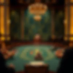 Elegant blackjack table setup