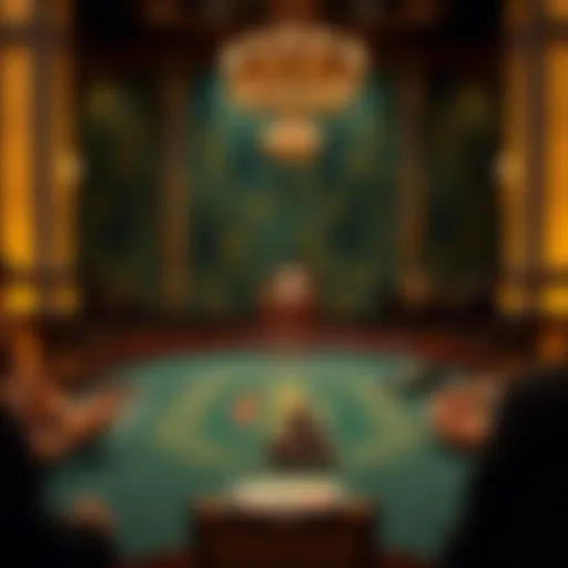 Elegant blackjack table setup