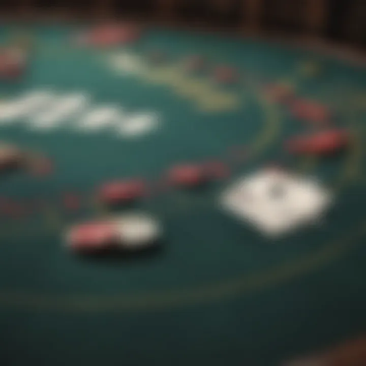 Elegant blackjack table with cards and chips