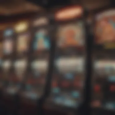 Various types of slot machines displayed in a casino setting