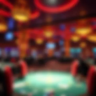Atmospheric view of the MGM Casino Poker Room highlighting its vibrant ambiance