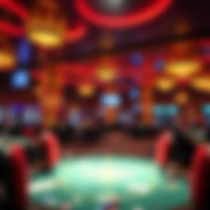 Atmospheric view of the MGM Casino Poker Room highlighting its vibrant ambiance