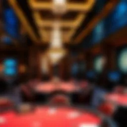 Luxurious interior of the MGM Casino Poker Room showcasing its elegant design