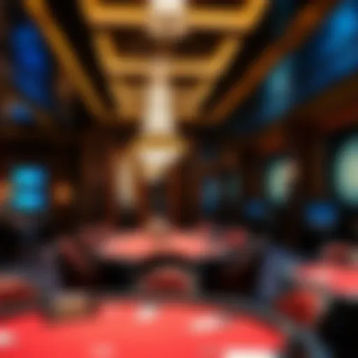 Luxurious interior of the MGM Casino Poker Room showcasing its elegant design