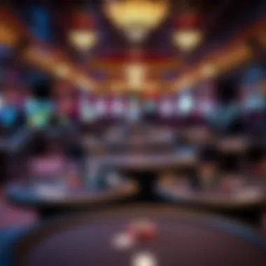 Variety of poker tables set up in the MGM Casino Poker Room ready for play