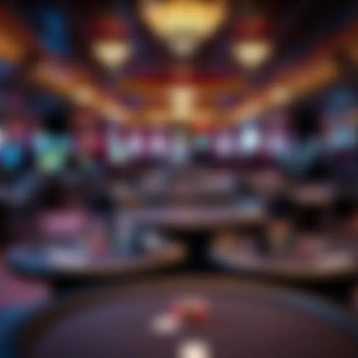 Variety of poker tables set up in the MGM Casino Poker Room ready for play