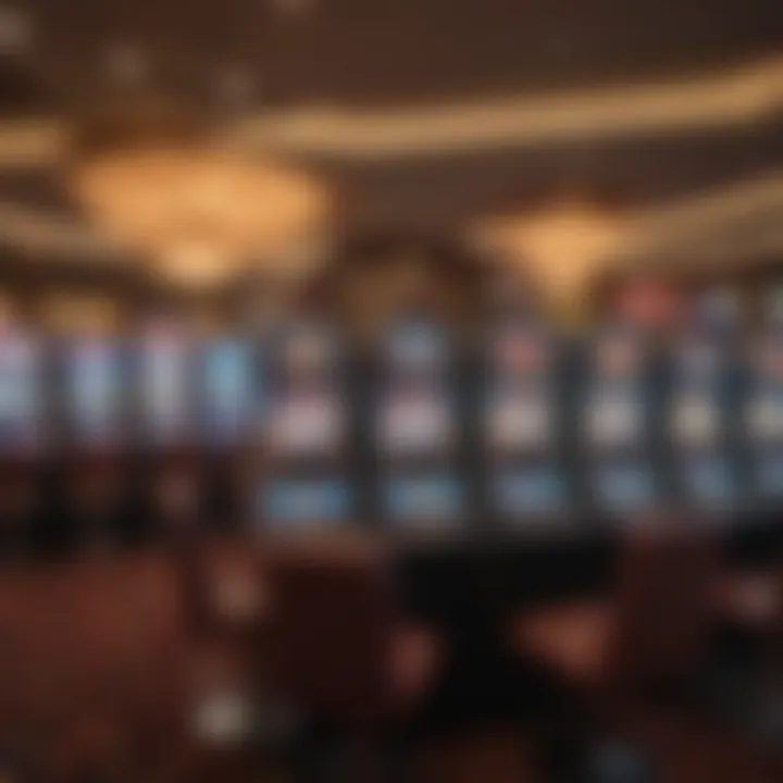 Interior gaming floor with diverse slot machines and tables