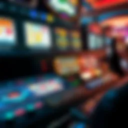 An intricate slot machine dashboard showcasing various game options and features.