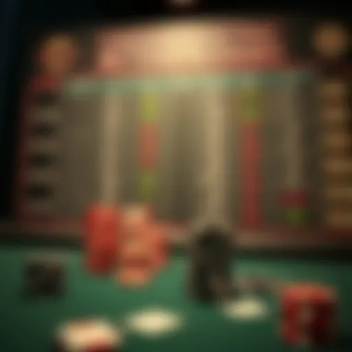 Strategic betting board displaying various gambling options