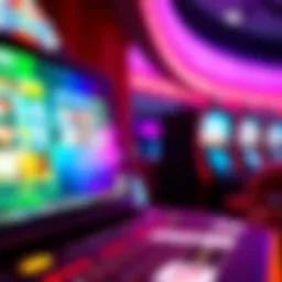 A vibrant illustration of online casino gaming interface