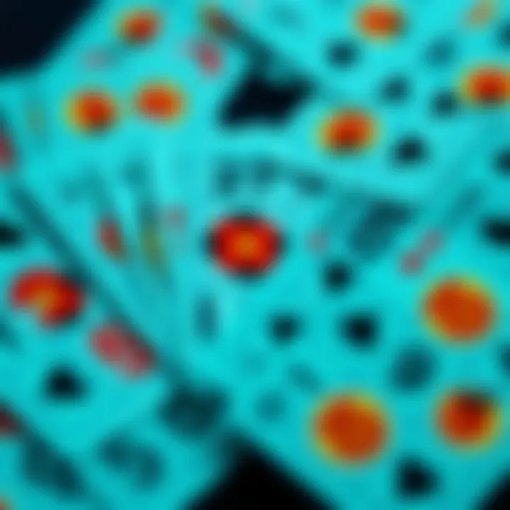 Vibrant Keno Cards A captivating arrangement of keno cards showcasing vibrant designs and numbers